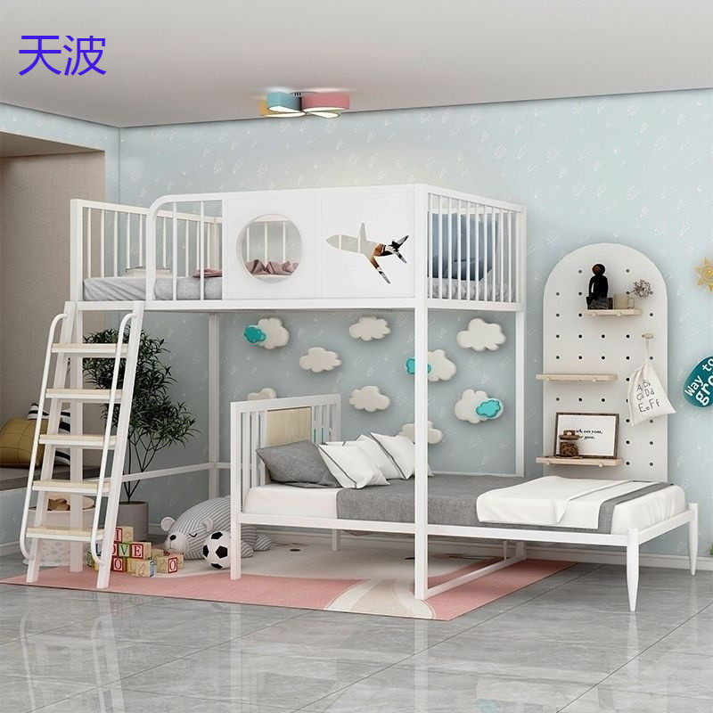 bts交错式上下床儿童床错位高低床子母床飞机床上床下空单上层小