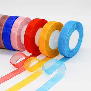 2cm宽透明雪纱带手工编织钩夏凉帽子编发丝带彩带缎带雪纺纱带