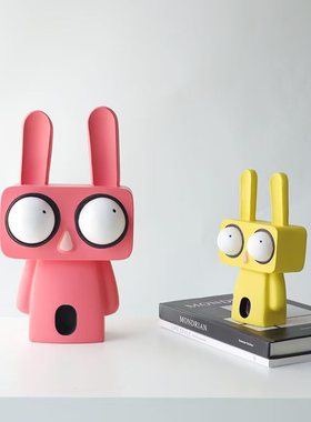 电视柜兔子摆件客厅玄关入户软装感装饰品轻奢奶油风家居饰品