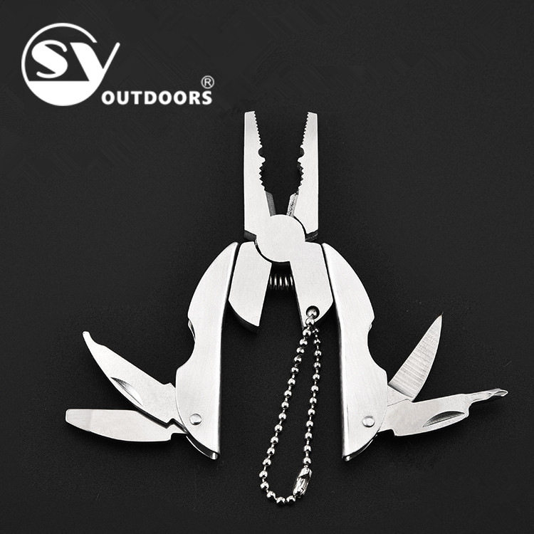 不锈钢多功能工具钳组合五金刀具户外工具便携折叠迷你钳乌龟钳