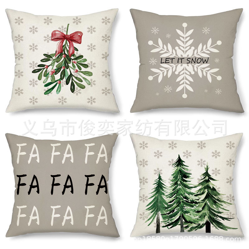 2024亚马逊热销新品圣诞节抱枕套 家居沙发卧室床头护腰靠垫枕套