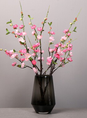 仿真桃花枝桃花树客厅家居装饰舞蹈仿真花假花摆件造景塑料假花