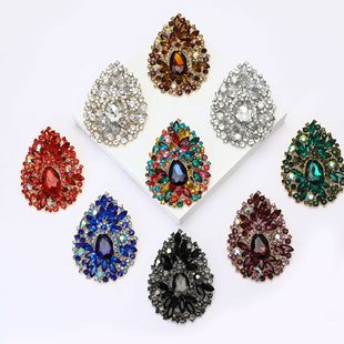 非洲热销合金水钻大号玻璃胸针高档精致女士服饰胸花饰品 新款