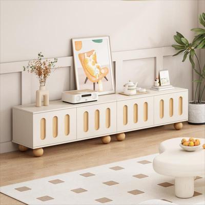 奶油风电视柜现代简约客厅家用小户型地柜网红落地电视机柜