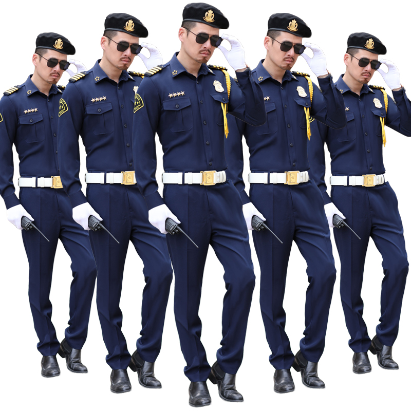 保安工作服男案场形象岗夏季高档售楼物业礼宾服长袖衬衣蓝色制服