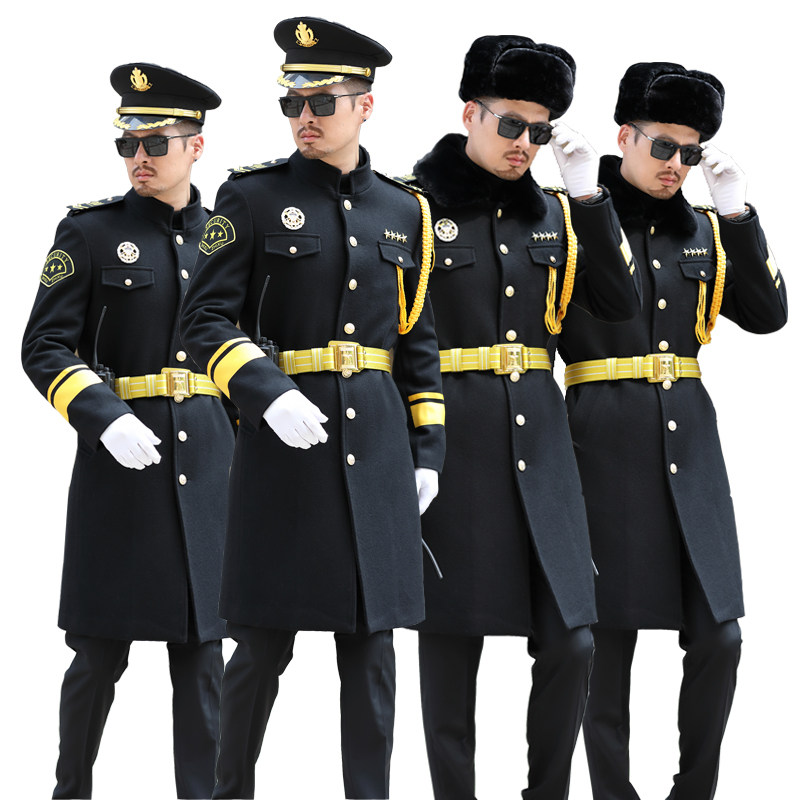 冬装呢大衣男立领售楼部工作服加厚保暖案场礼宾物业保安服装制服
