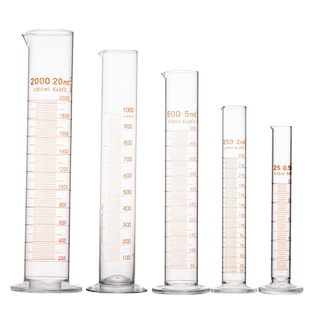 玻璃圆底量筒 刻度量筒 实验室玻璃量具  50ml/100ml/250ml/500ml/1000ml/2000ml透明大容量测量量杯