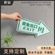 黄色卡通地标装 安全出口指示牌地贴 绿色楼梯通道疏散紧急逃生警示标志贴纸 饰标识标牌定制