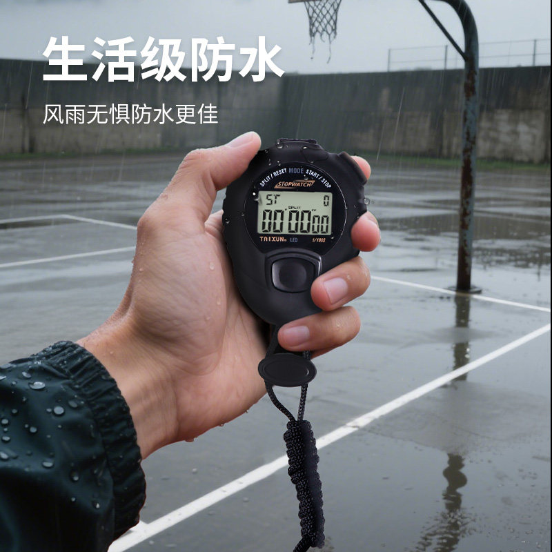 防水秒表计时器户外运动训练学生考试电子数字显示生活级防水夜光