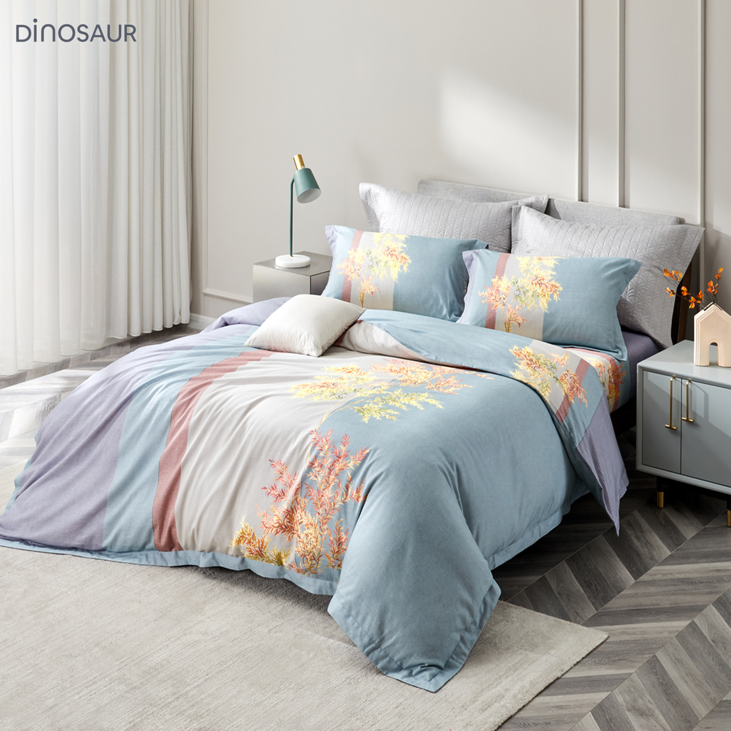 恐龙家纺床品专柜全棉四件套床单