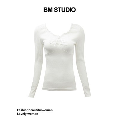 bm长袖T恤修身显瘦百搭纯欲上衣