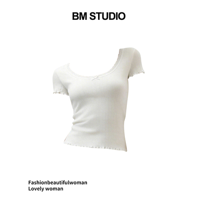 bm短袖T恤修身显瘦百搭甜美上衣