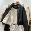 韩系立领加绒毛内胆皮衣外套女冬帅气抽绳收腰机车服加厚保暖夹克