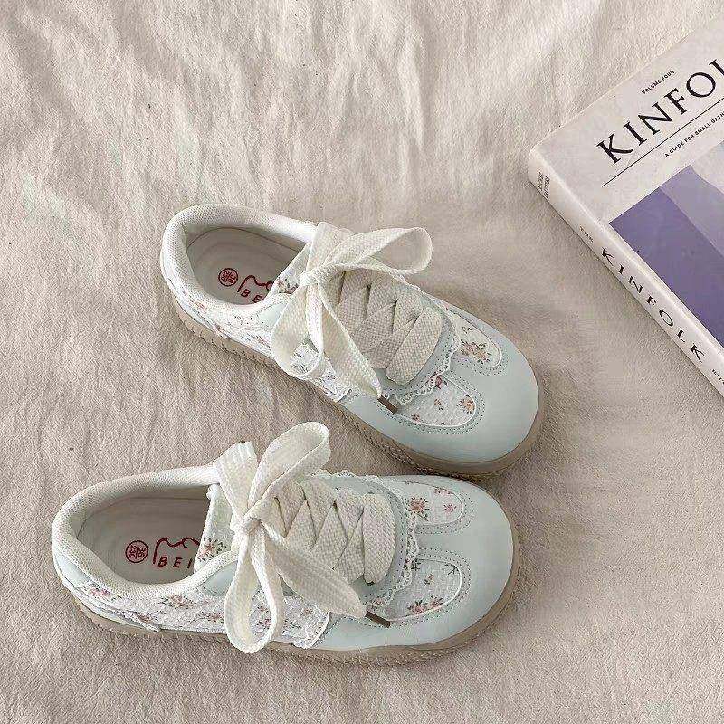 超百搭碎花板鞋女丑萌可爱2025秋季新款女鞋子透气学生配裙子