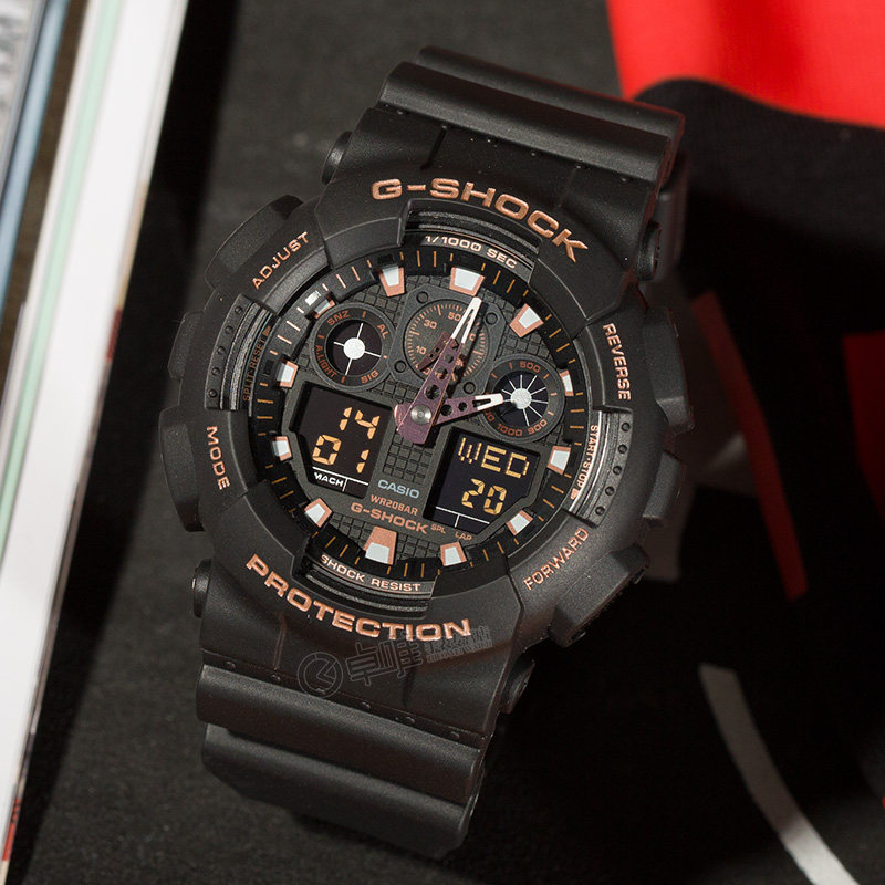 casio卡西欧手表男g-shock潮流双显学生运动防水男表ga100gbx