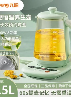 【国潮系列】九阳养生壶WY123家用多功能花茶壶全自动玻璃煮茶壶