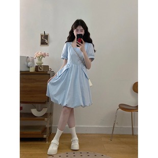 甜美花苞裙胖MM遮肚显瘦裙子 大码 法式 温柔风连衣裙女2025新款 夏季