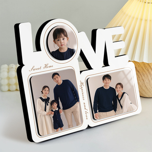 相框摆台定制打印相册婚纱照宝宝照片多宫格全家福高级感水晶相片