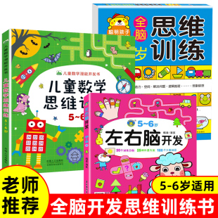 全套3册 6岁幼儿童智力潜能开发全书 宝宝左右脑开发全脑思维训练书籍幼儿早教益智游戏图书幼儿园小班教材用书数学启蒙绘本教具