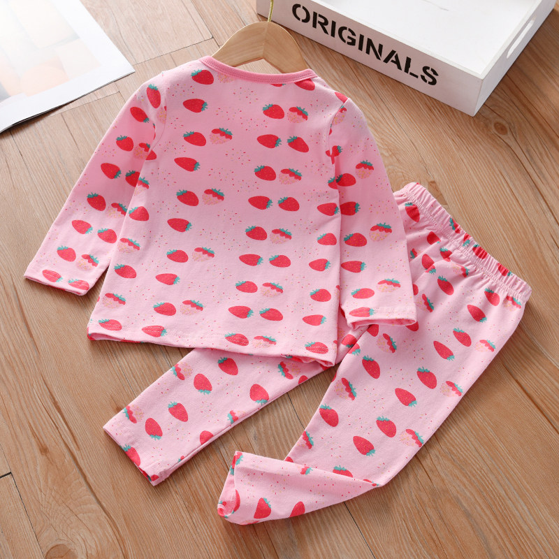 BABY PAJAMAS COTTON THIN CHILDRENS SPRING AND AUTUMN TWO-PIECE SET LITTLE GIRL GIRLS HOME CLOTHES BABY AND CHILDRENS SET