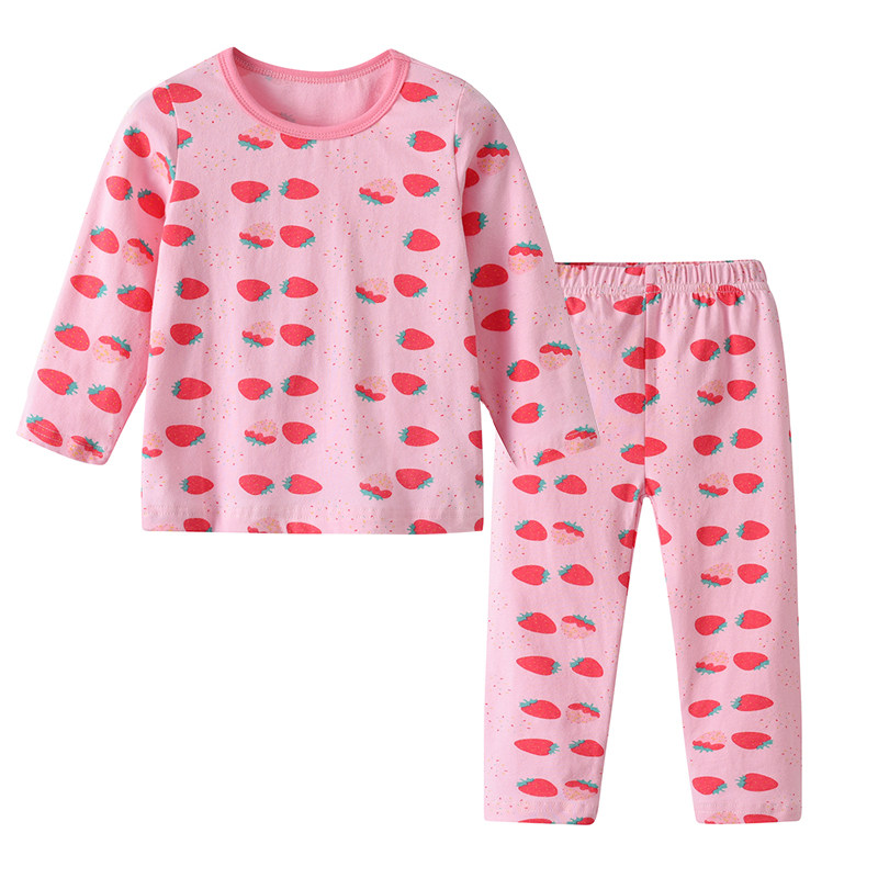BABY PAJAMAS COTTON THIN CHILDRENS SPRING AND AUTUMN TWO-PIECE SET LITTLE GIRL GIRLS HOME CLOTHES BABY AND CHILDRENS SET
