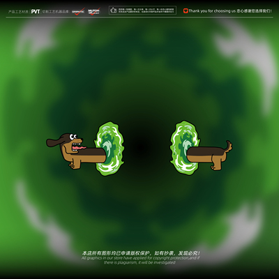 虫洞腊肠狗创意卡通汽车装饰贴纸