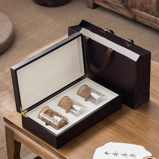 高档亚克力玻璃长罐礼盒黄精陈皮石斛菊花茉莉花茶空盒定制包装