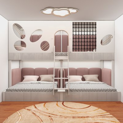 全实木加粗定制树屋小户型一房互不干扰多人成人隔断床姐弟子母床