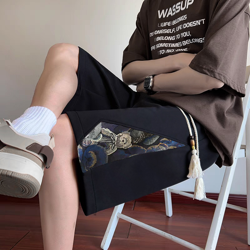 美式短裤男夏季薄款2025新款潮牌设计感宽松大码运动休闲五分裤子