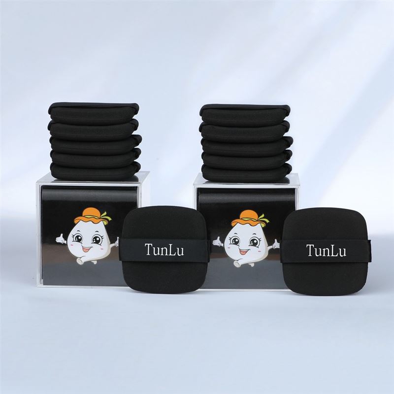 TUNLU/豚鹿魔方粉扑便携盒装粉底液粉扑干湿两用工具 2盒黑色