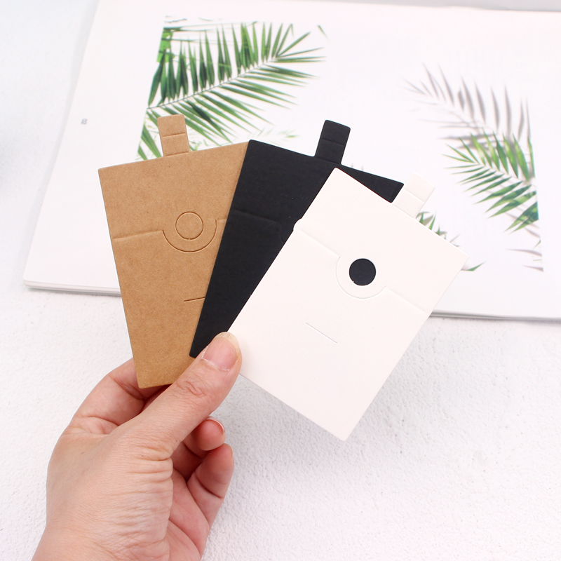 100张韩版空白戒指包装挂卡细小尾戒卡纸指环卡片吊牌头绳皮绳卡