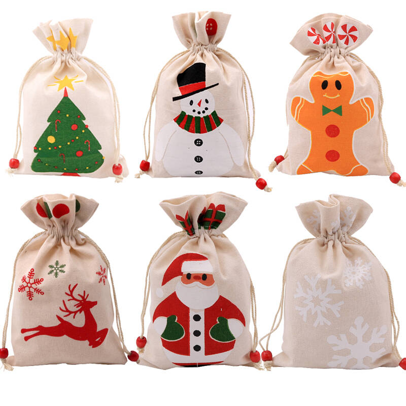 圣诞节礼品袋糖果袋小包装圣诞老人平果袋活动伴手礼小布袋