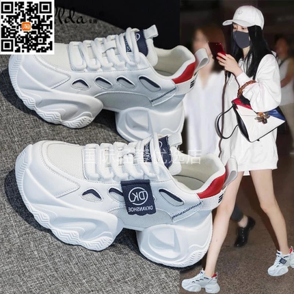 卡搭老爹鞋女款2026秋季新款厚底松糕小个子轻便透气运动休闲潮鞋