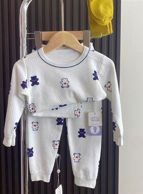 儿童秋衣秋裤套装花边秋冬季保暖内衣男女宝睡衣呼吸棉儿童家居服