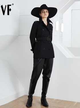 DFVF伊元素风衣女2022新款中长款炸街小个子英伦风春秋外套女现货