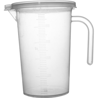 塑料量杯PP聚丙烯加厚有柄/无柄带盖厨房烘焙奶茶刻度量杯30/50/100/250/500/1000/2000/5000ml实验塑料烧杯