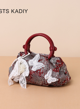 COSTS KADY复古手提水桶包2025新款中式国风通勤单肩斜挎包大容量