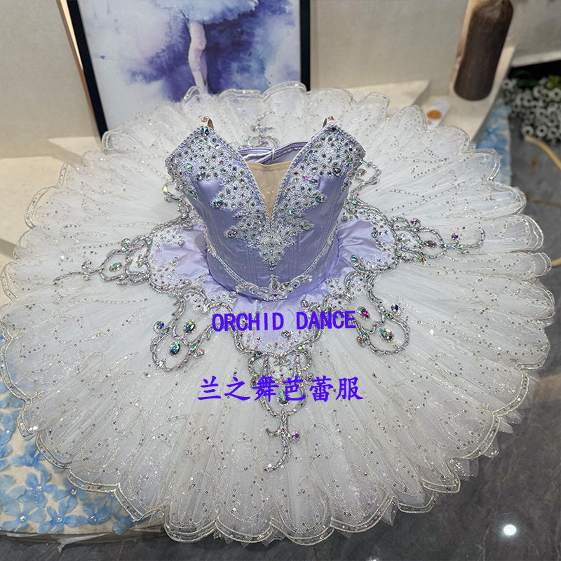 兰之舞紫丁香紫仙子变奏女芭蕾舞裙演出TUTU裙成人儿童定制比赛服