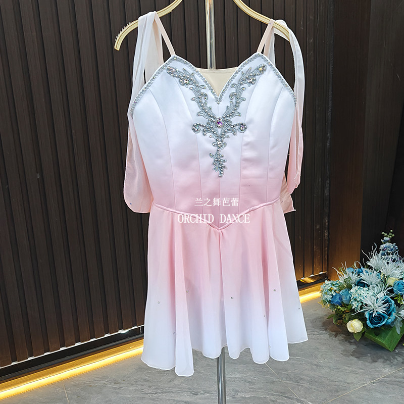 蓝色渐变魔符变奏演出服丘比特芭蕾舞裙女童成人量身定制款比赛服