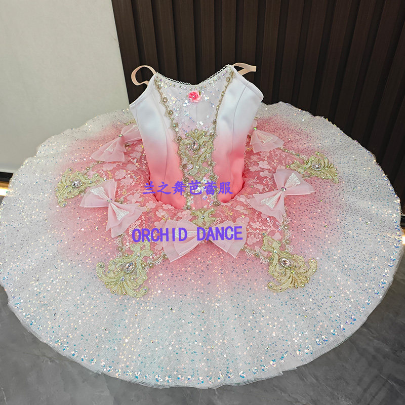 兰之舞仙女娃娃变奏芭蕾舞裙过渡粉色演出TUTU成人儿童定制比赛服