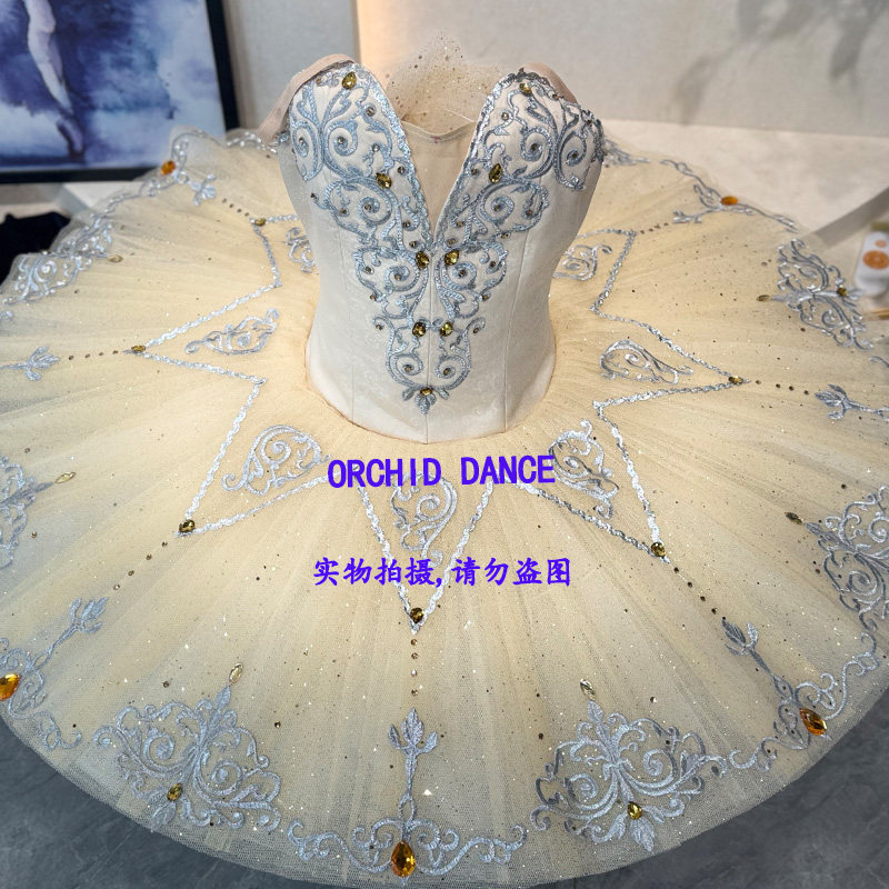 儿童量身定制简易版芭蕾舞裙玫红渐变色成人舞台表演服群舞演出服