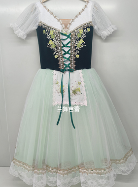 兰之舞吉赛尔关不住的女儿葛蓓莉亚变奏绿色演出裙大人儿童比赛服