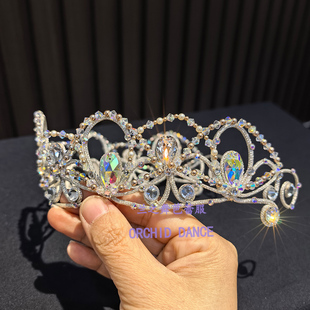 兰之舞芭蕾比赛头饰睡美人银仙子绳质超轻皇冠手工定制演出头饰品