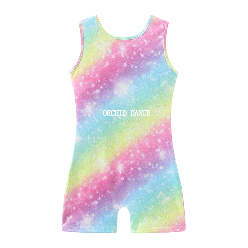 儿童烫金体操训练服平角连体衣
