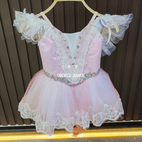 兰之舞简易版玩具猫芭蕾舞裙短款演出服儿童定制比赛服表演蓬蓬裙