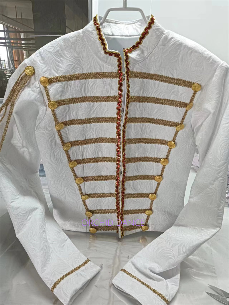 男士定制款芭蕾舞服白色表演服