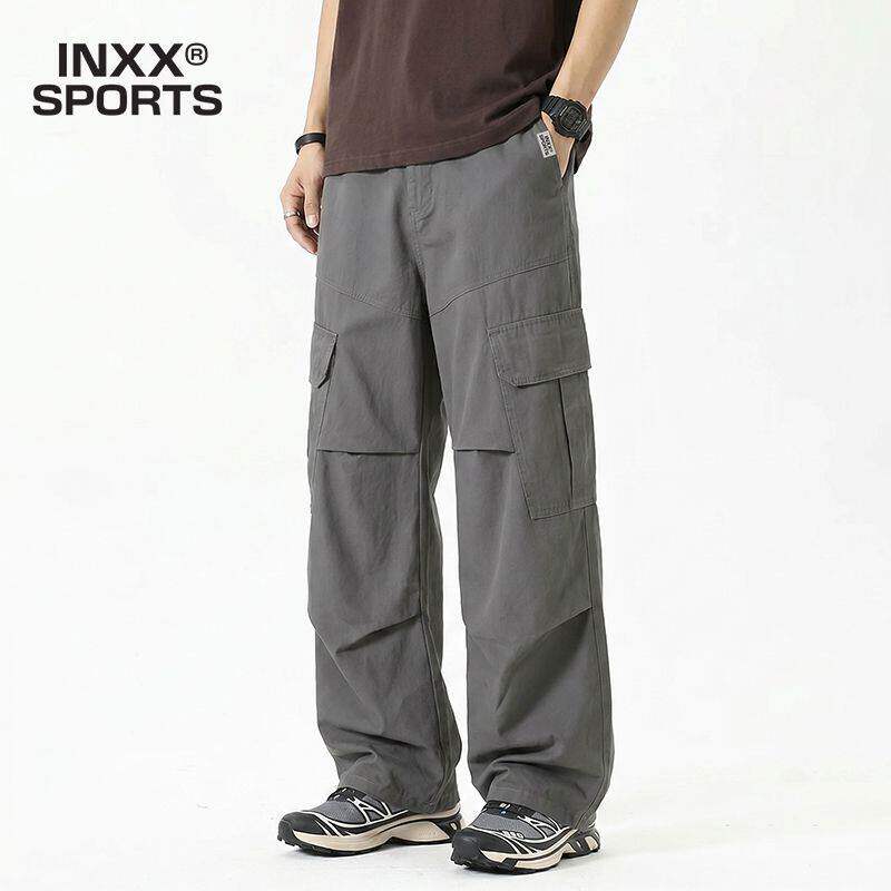 INXX SPORTS纯色百搭工装休闲裤男宽松直筒潮流运动垂感长裤子男