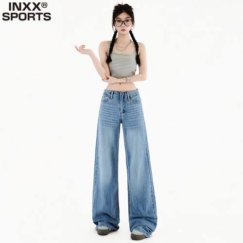 INXX SPORTS美式天丝阔腿牛仔裤女夏季薄款