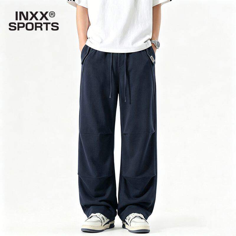 INXX SPORTS男直筒宽松肌理感裤阔腿潮垂感运动裤休闲裤男长裤子