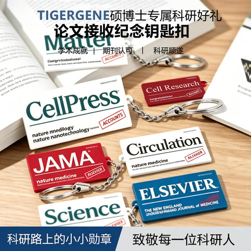 Tigergene硕博士钥匙扣礼物原创文章接收科研顺利挂件学术期刊